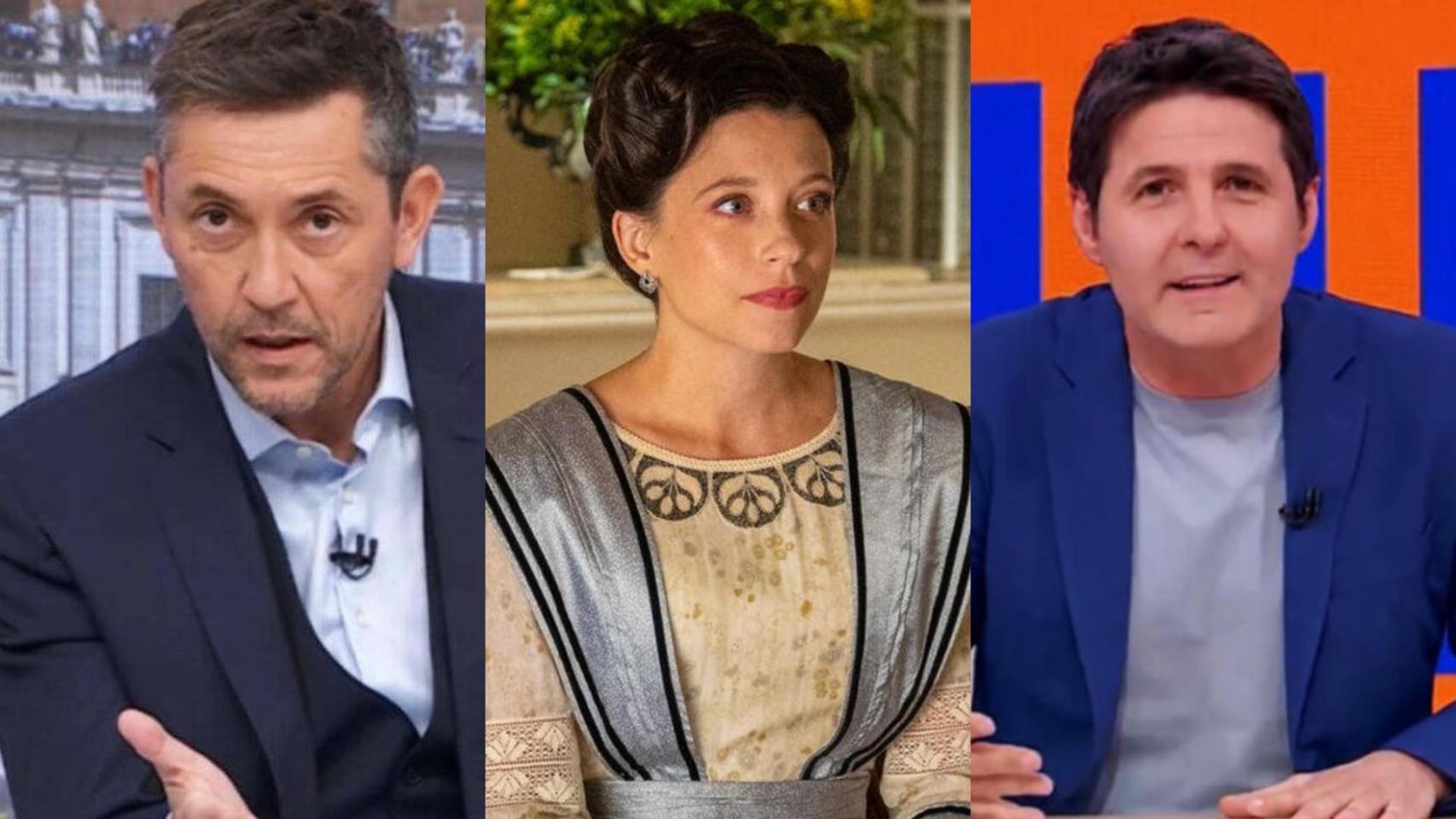 Javier Ruiz en 'Mañaneros 360', imagen de 'La Promesa' y Jesús Cintora en 'Malas lenguas'.