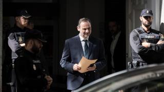 José Luis Ábalos, ayer a su salida del Tribunal Supremo./