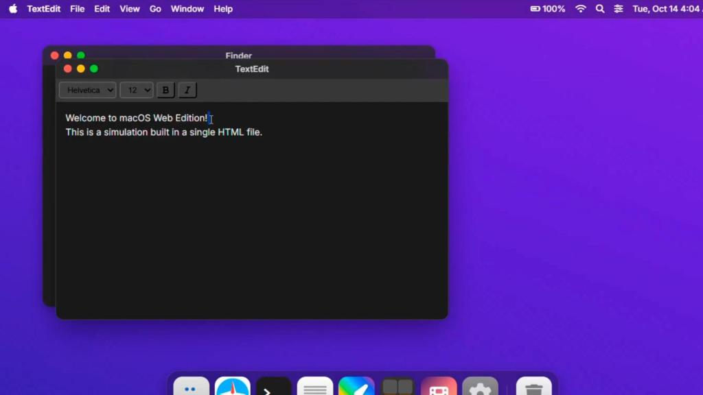 La versión MacOS hecha supuestamente por Gemini 3.0 Pro