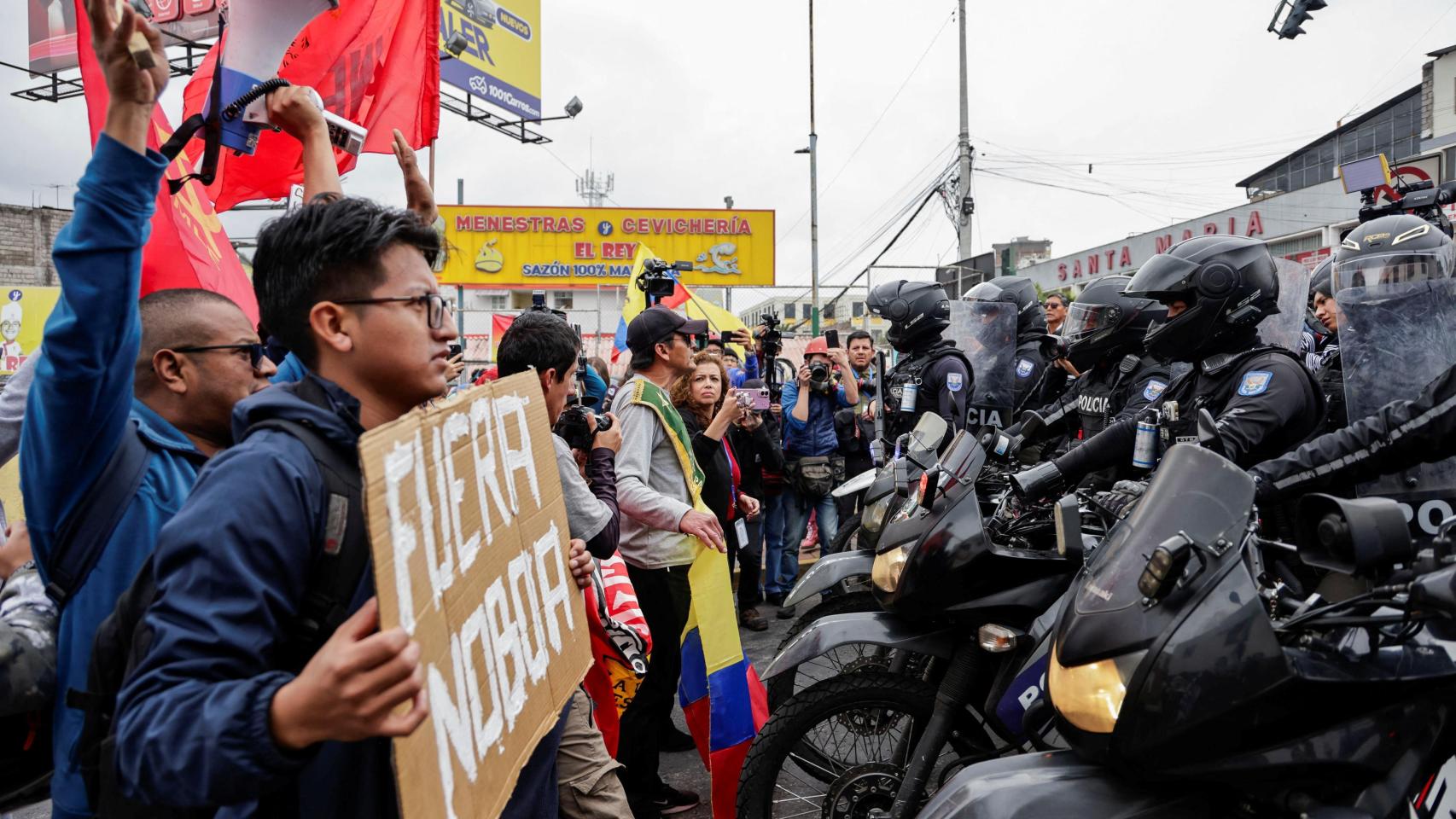 Imagen de una de las manifestaciones contra el Gobierno de Daniel Noboa de estas semanas en Ecuador.