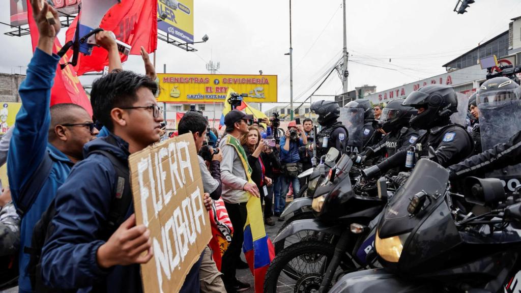Imagen de una de las manifestaciones contra el Gobierno de Daniel Noboa de estas semanas en Ecuador.