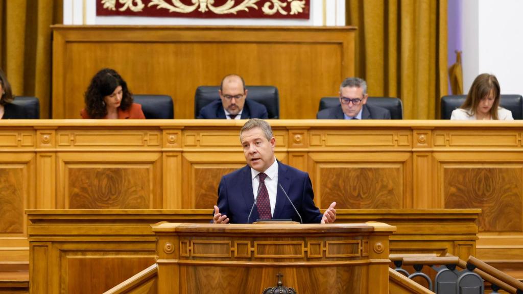 Emiliano García-Page durante su intervención en el Debate sobre el Estado de la Región.