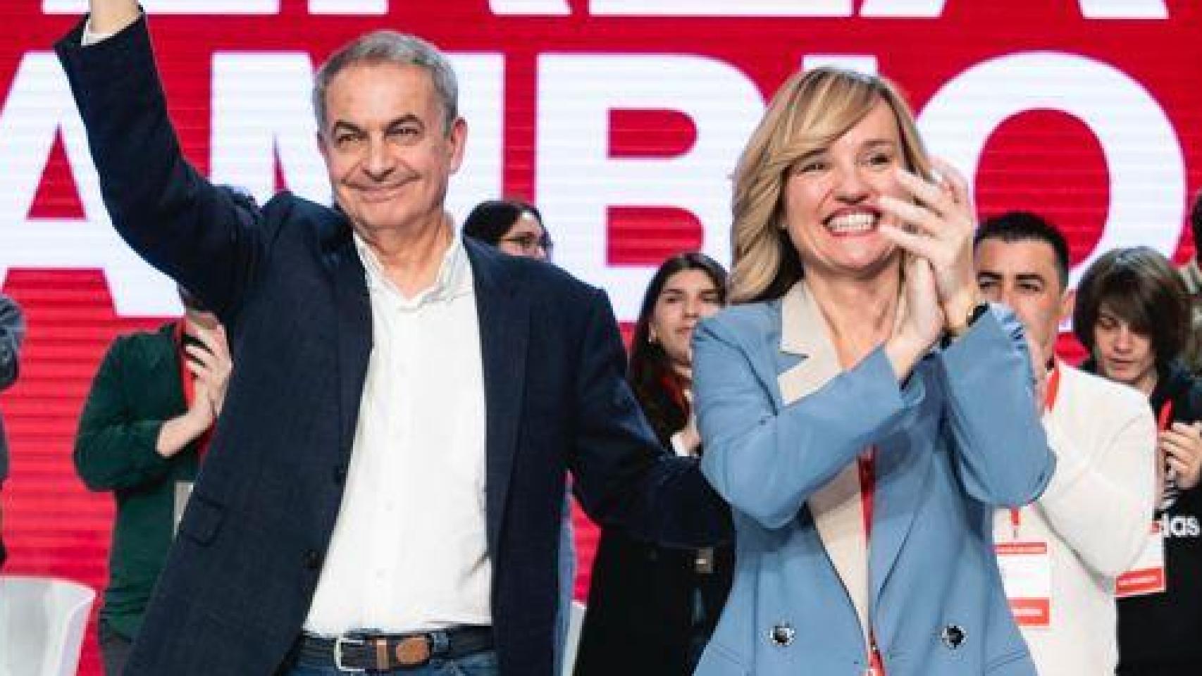 Zapatero y Alegría, el pasado mes de marzo en el Congreso Regional del PSOE Aragón