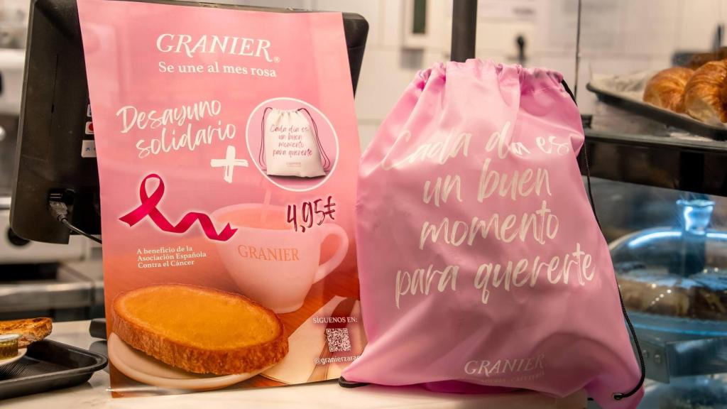 La bolsa que recibirán quienes compren el desayuno solidario de Granier.