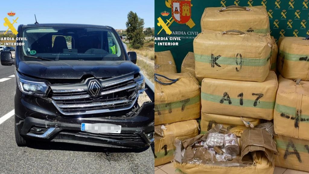 Estado en el que quedó el vehículo y el material requisado