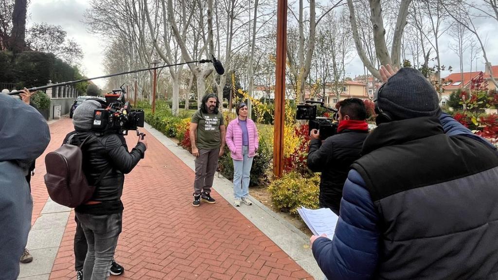 JJ Vaquero durante una escena de la película grabada en Valladolid
