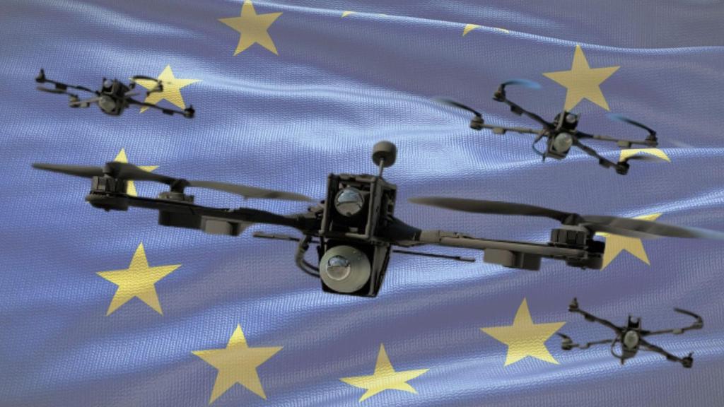 Un enjambre de drones.