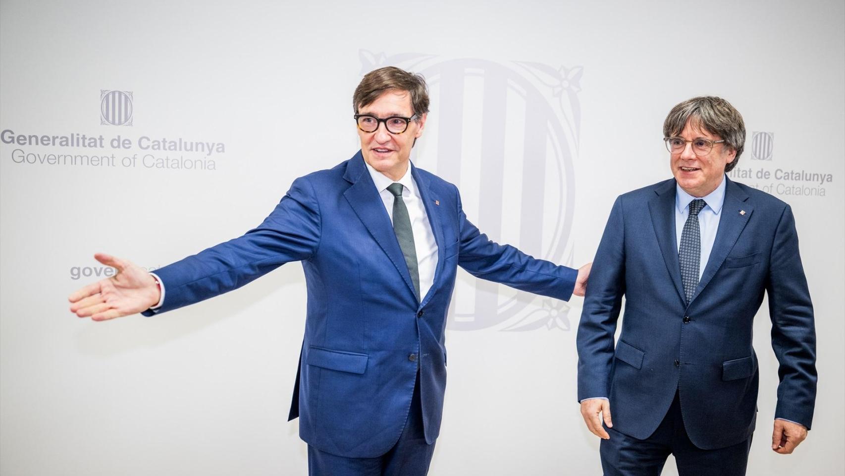 Salvador Illa y Carles Puigdemont, el pasado 2 de septiembre durante su encuentro en Bruselas.