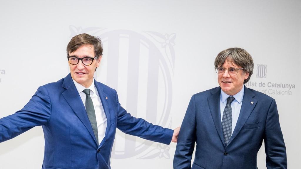 Salvador Illa y Carles Puigdemont, el pasado 2 de septiembre durante su encuentro en Bruselas.