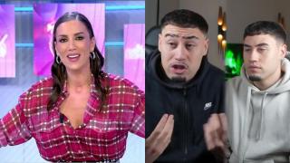 Patricia Pardo y los streamers ZonaGemelos, en un montaje.