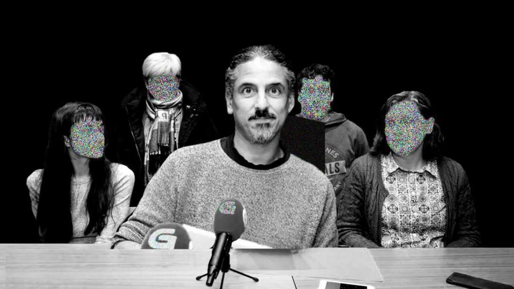 Martiño Ramos Soto, fugado desde hace unas semanas tras ser notificado de una condena en firme por violar durante varios años a una menor a la que le impartía clase, en una rueda de prensa en 2018.