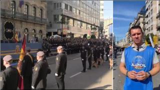 El acto en cuestión y el secretario general de Jupol, Aarón Rivero.