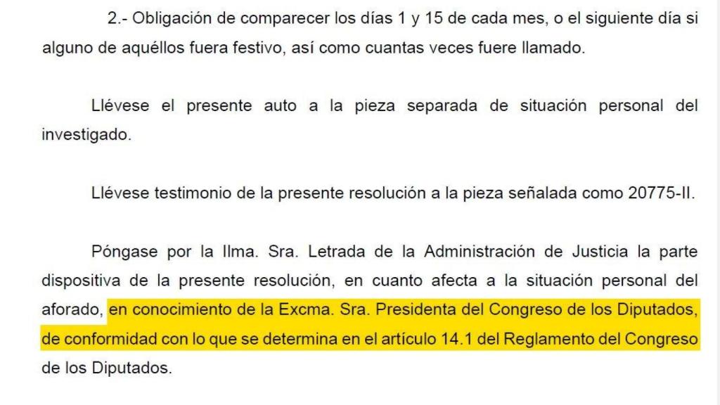 Resolución sobre Ábalos del juez Puente./