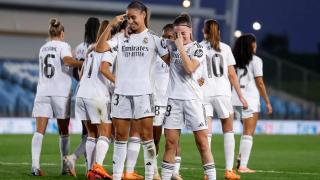 Maëlle Lakrar celebra un gol con el Real Madrid femenino en la temporada 2025/2026.