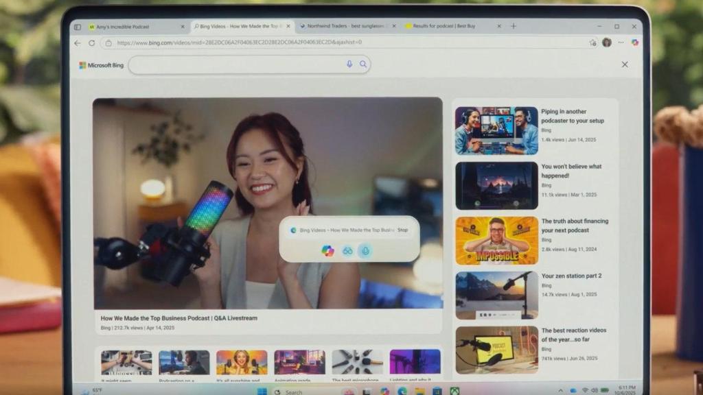 El asistente de Copilot aparece con un comando de voz y puede ver lo que estamos haciendo