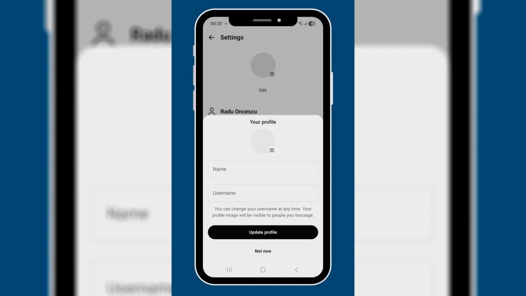 La interfaz para cambiar la foto de perfil de ChatGPT