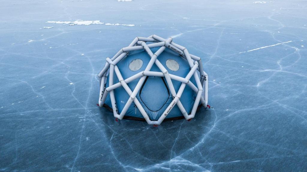 La tienda inflable Mavericks Blue Ice.