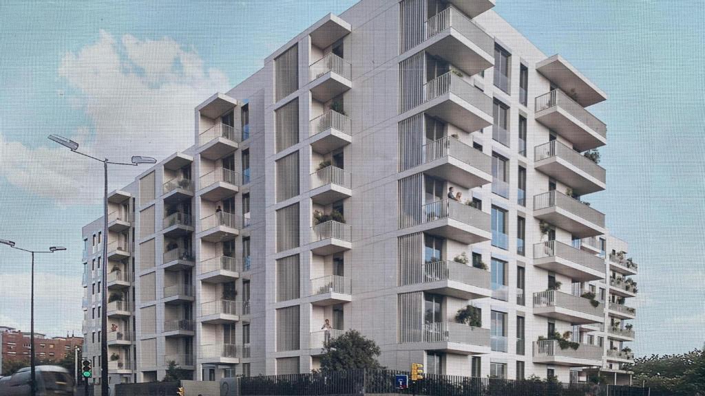 Los nuevos pisos en el solar del Actur, en Zaragoza.