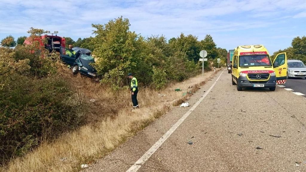 Imagen de un accidente en la N-122 en Fonfría (Zamora).