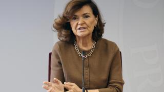 Carmen Calvo, este viernes, durante la presentación de la memoria del Consejo de Estado de 2024.