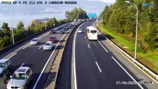 Retenciones en la AP-9 en Vigo, causadas por una colisión sin heridos en el túnel de Candeán, en sentido Tui, a 17 de octubre de 2025