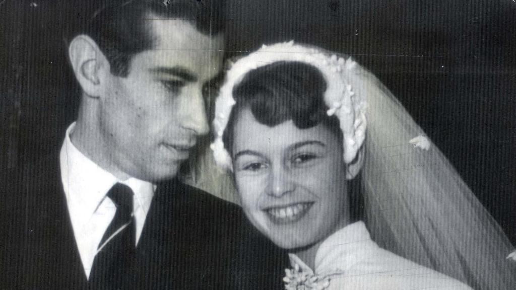 Brigitte Bardot, en su boda con Roger Vadim, en 1952.