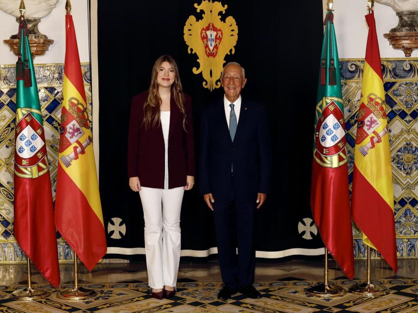 La Infanta, en una foto oficial con el presidente portugués.
