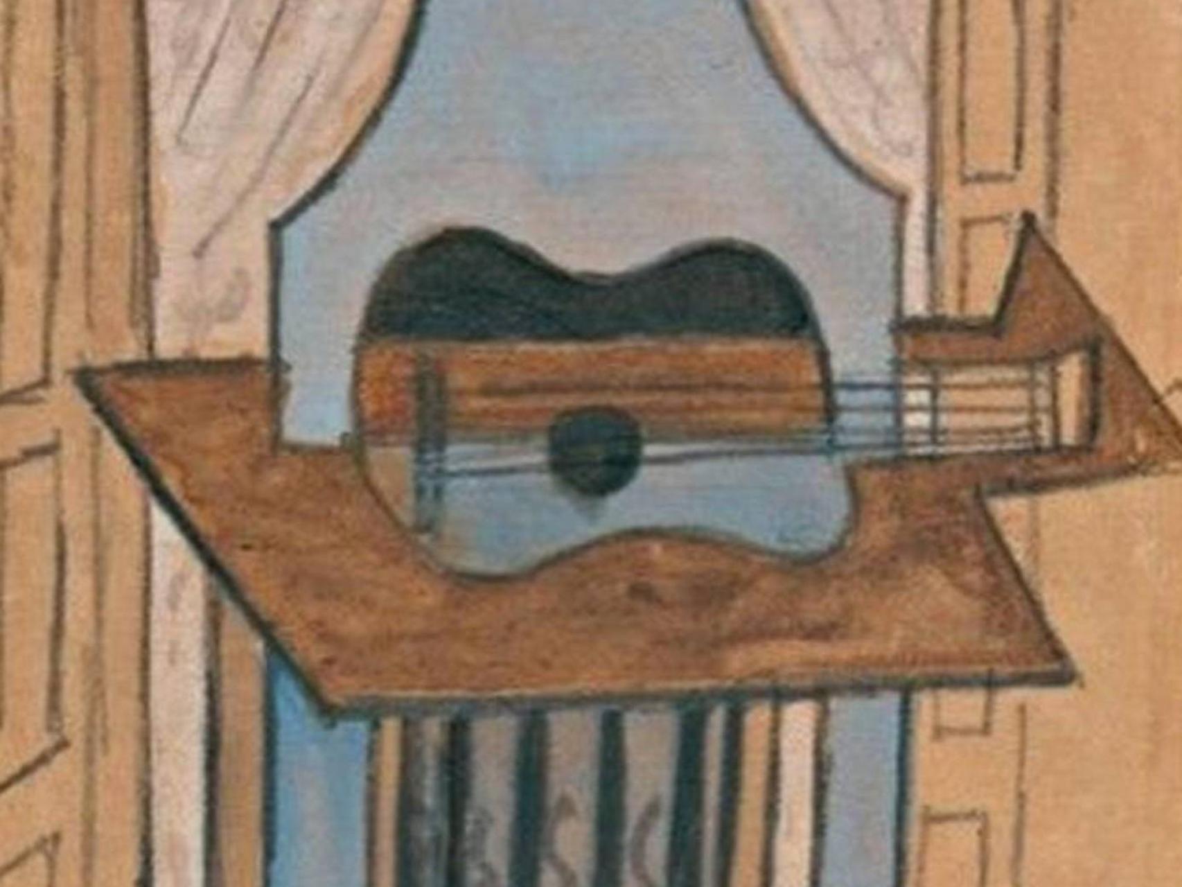 Una parte del cuadro de Picasso, 'Naturaleza muerta con guitarra', desaparecido a principios de octubre.