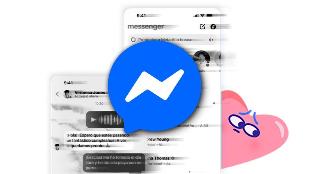 Fotomontaje inspirado en Messenger de Facebook