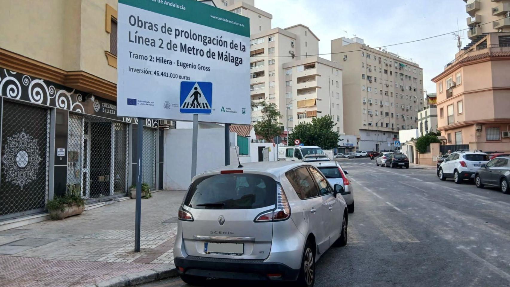 Imagen de la calle Santa Elena, afectada por las obras del Metro de Málaga.