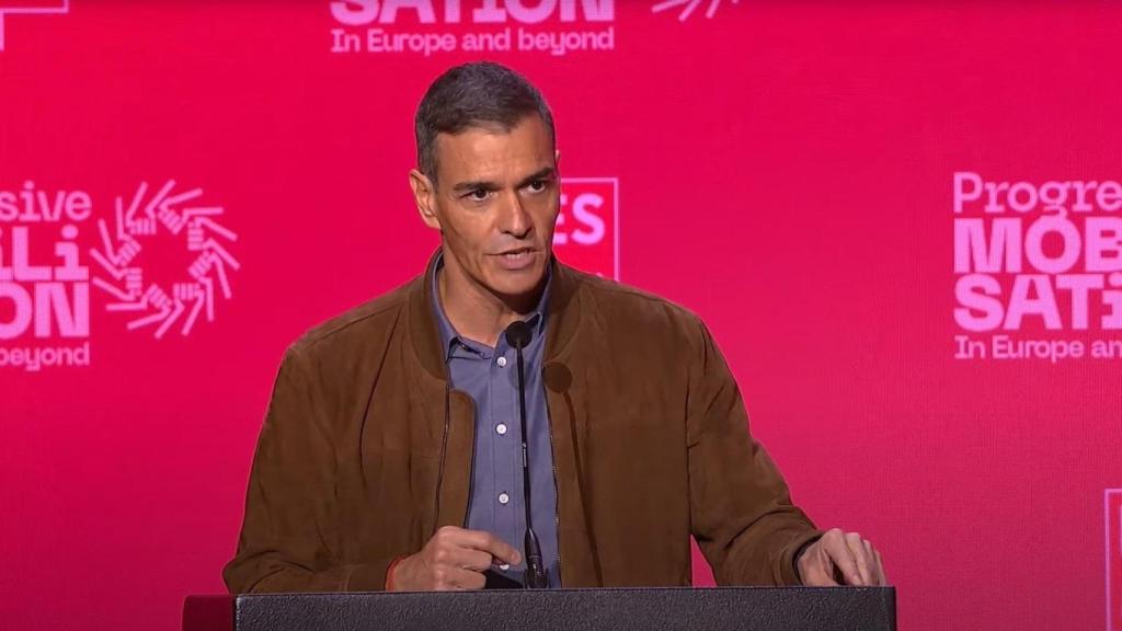 El presidente Pedro Sánchez, este sábado durante el congreso de los socialistas europeos celebrado en Ámsterdam.