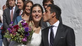 Alberto Herrera y Blanca Llandres, en su boda.