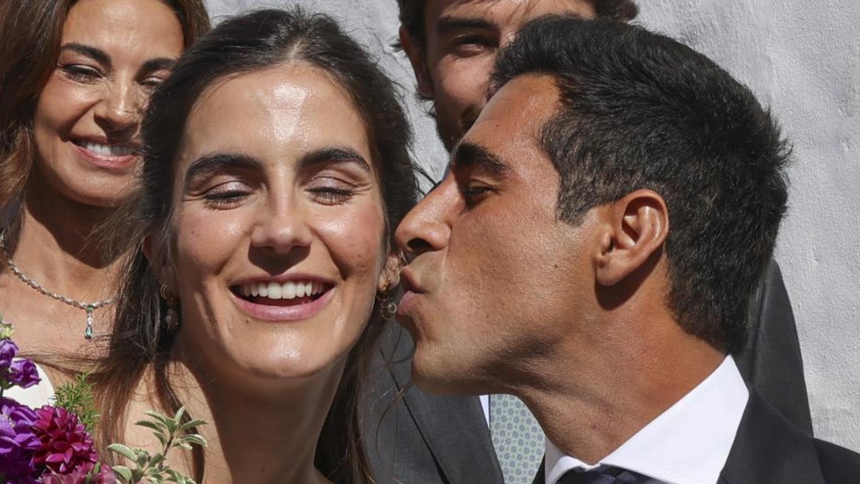 Alberto Herrera y Blanca Llandres, en su boda.