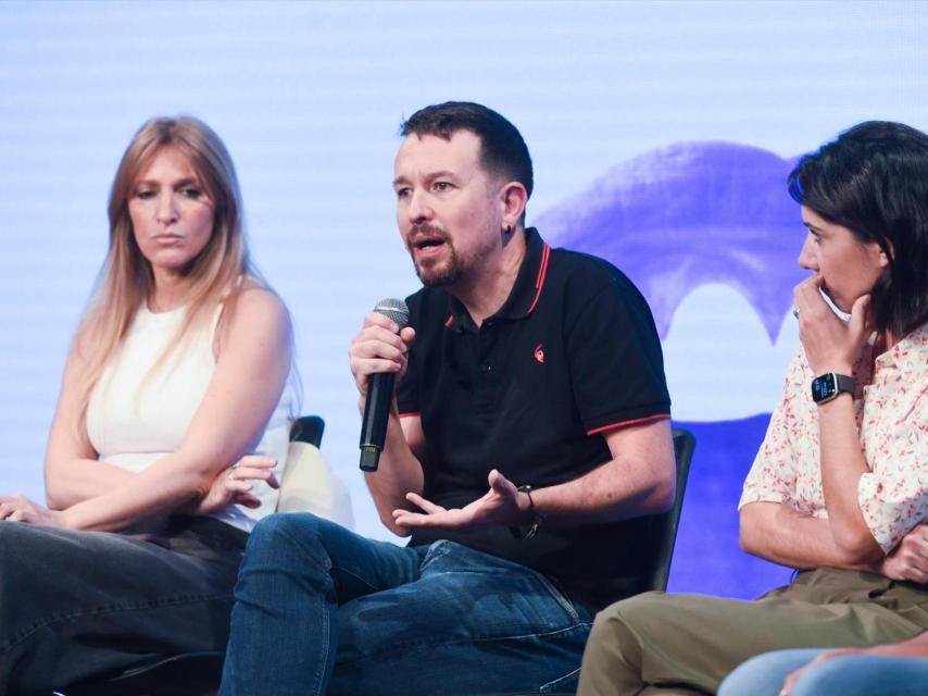 El exvicepresidente Pablo Iglesias, este sábado durante la'Uni de Otoño' de Podemos.