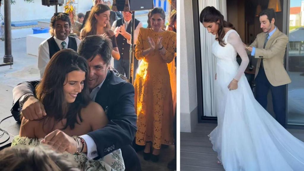 Fran Rivera y su hija Tana, en la boda de Alberto Herrera y Blanca Llandres.