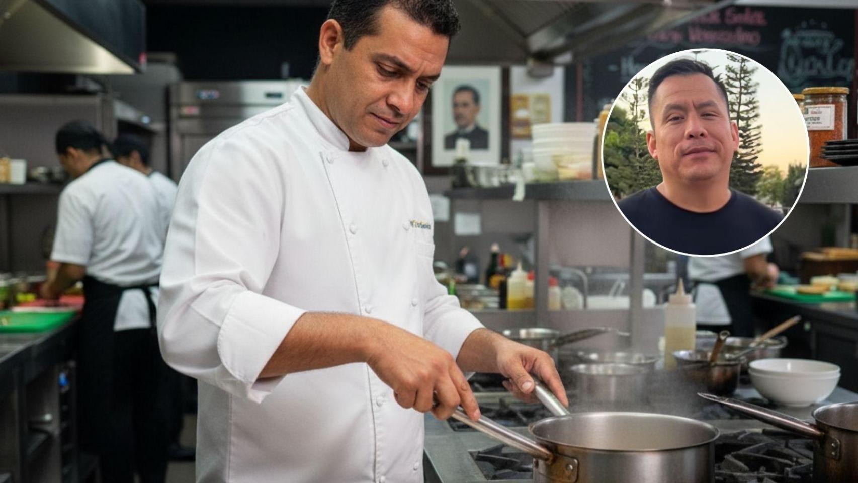 Roni Silva y un concinero creado con IA.