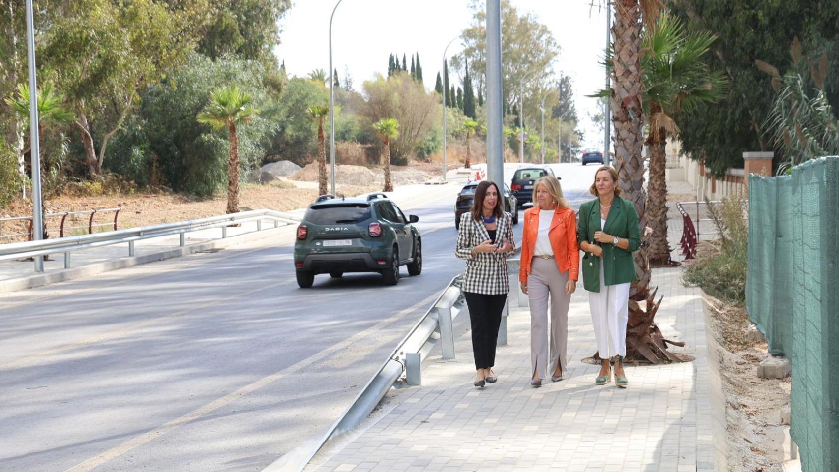 Visita de la consejera de Fomento a las obras de la carretera que une Marbella con Istán.