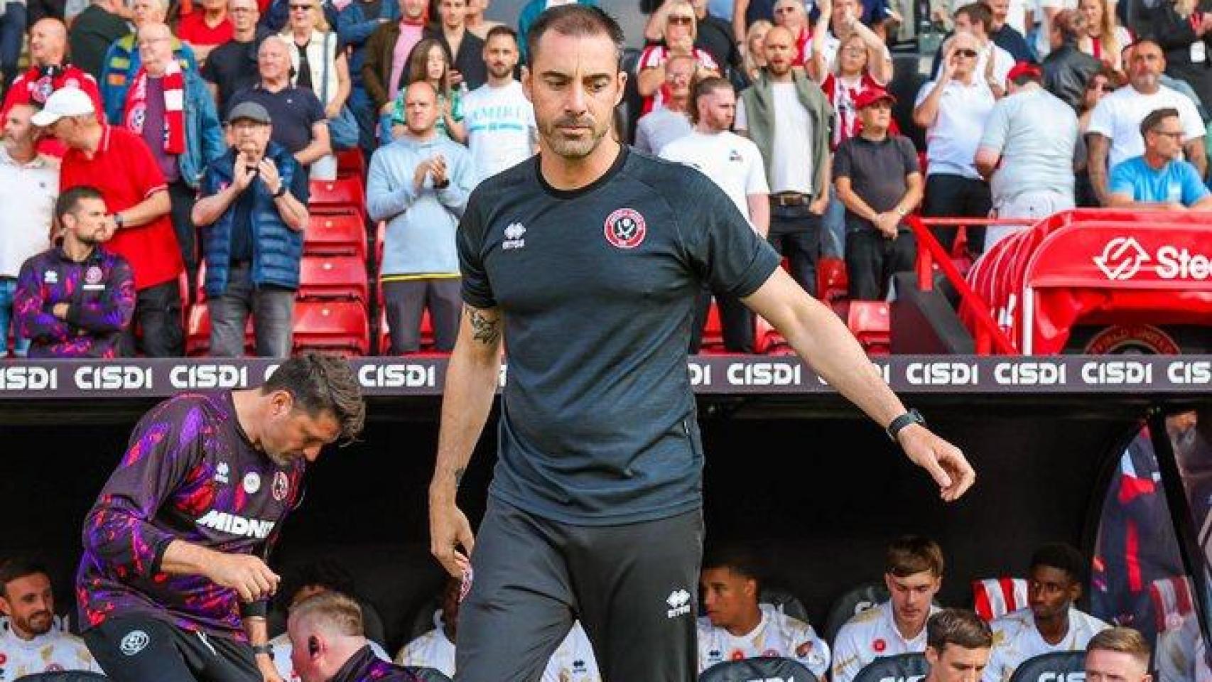 Rubén Sellés, como entrenador del Sheffield United