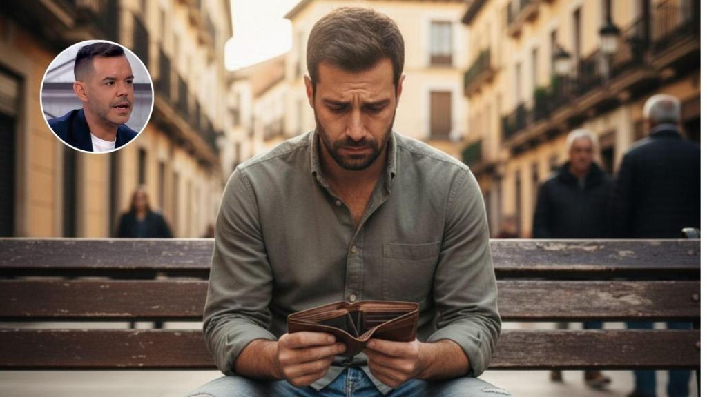 José María Camarero y una persona sin dinero generado con IA.