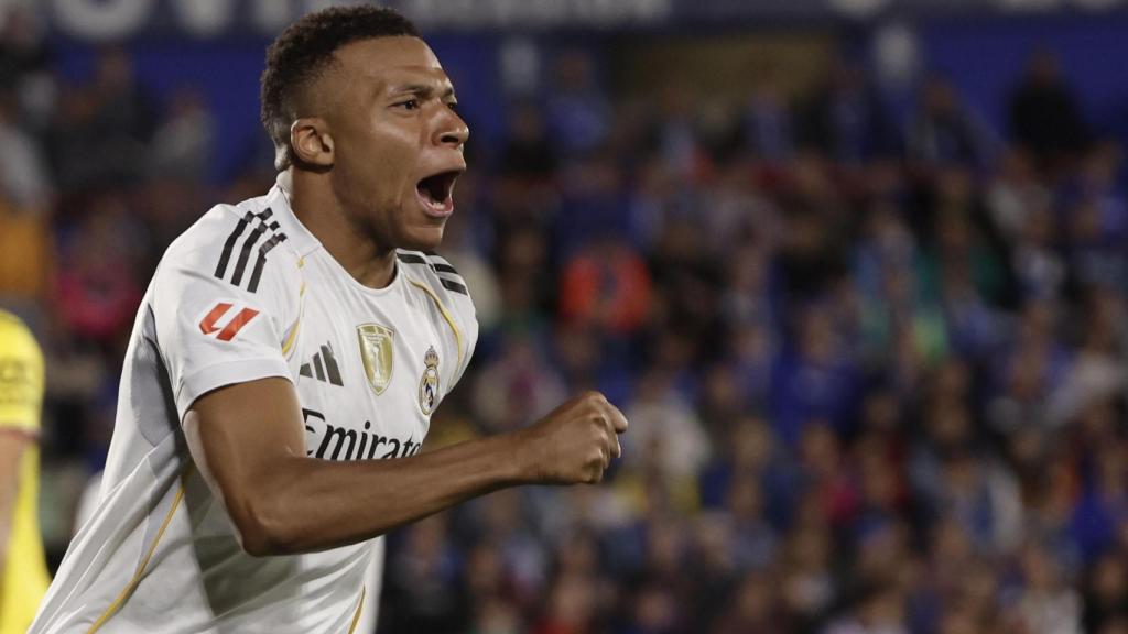 Mbappé celebra el gol marcado ante el Getafe.