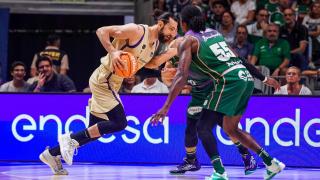 Shengelia durante el Unicaja vs. FC Barcelona de la Liga Endesa