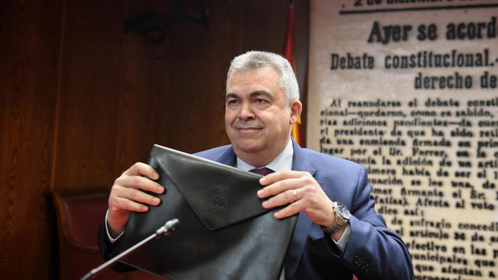 Santos Cerdán, en la 'comisión Koldo' del Senado, en abril de 2024.