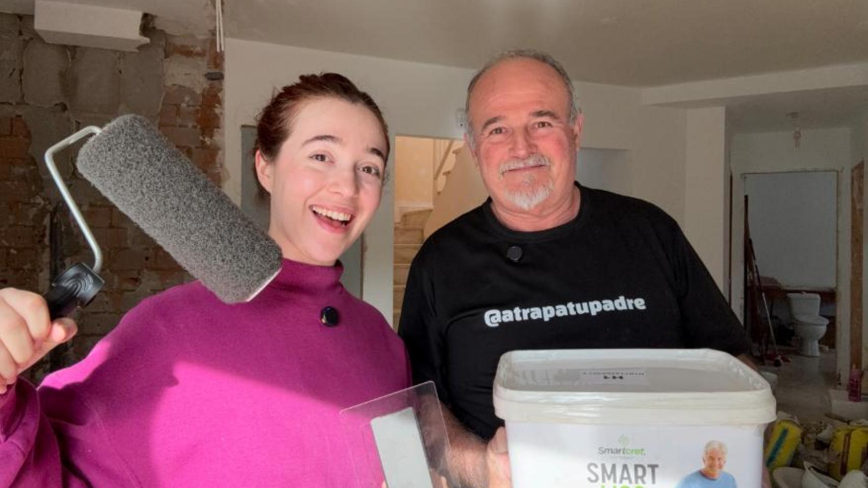 Esther Cañas y su padre.