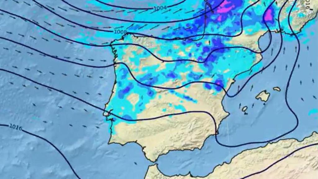 Mapa de precipitaciones de España.