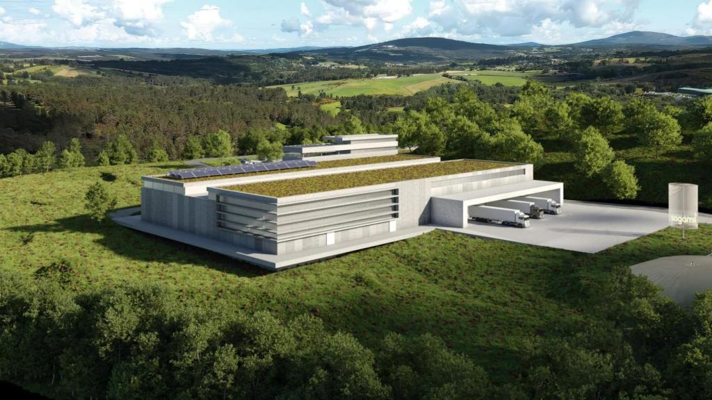 Infografía de la futura planta de clasificación de residuos textiles de Sogama.