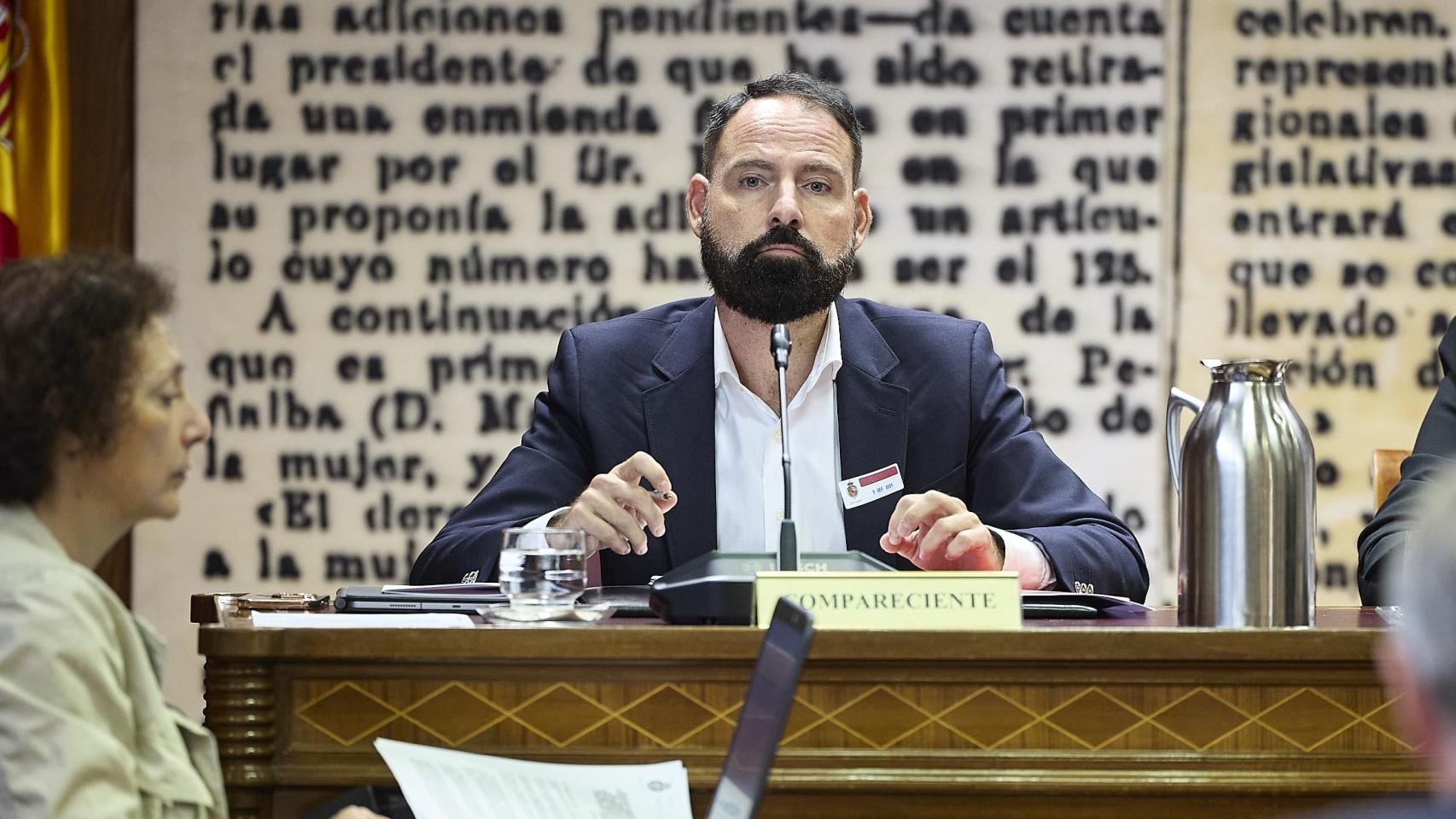 El exgerente del PSOE Mariano Moreno Pavón en la comisión sobre el ‘caso Koldo’ el pasado 15 de septiembre.