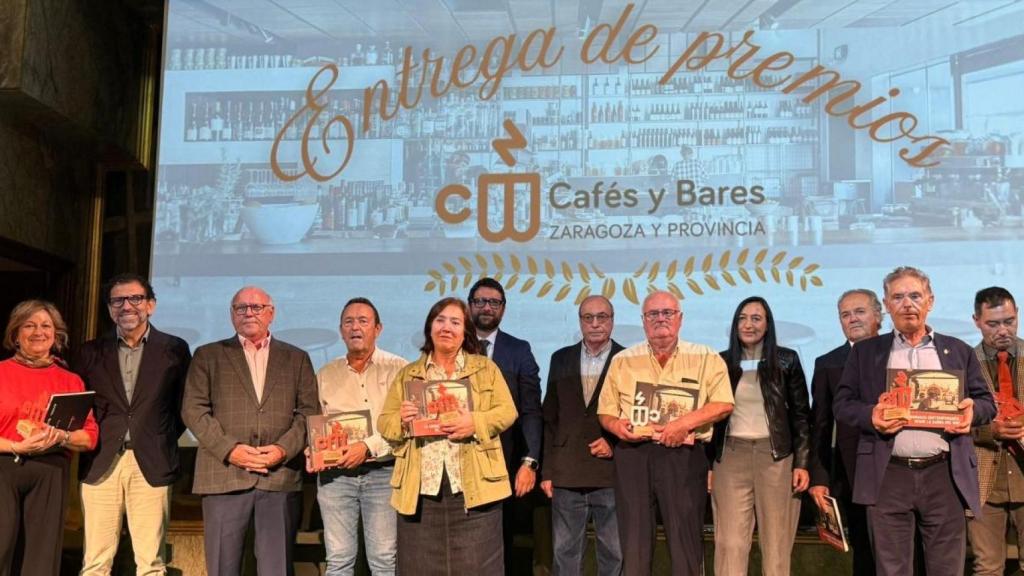 Algunos de los hosteleros homenajeados.