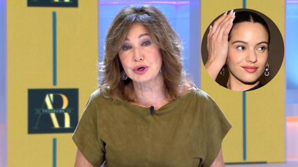 Ana Rosa Quintana, junto a una imagen de Rosalía.