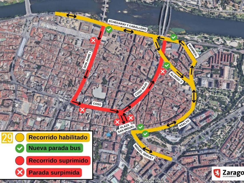 Nuevo recorrido de la línea 29.