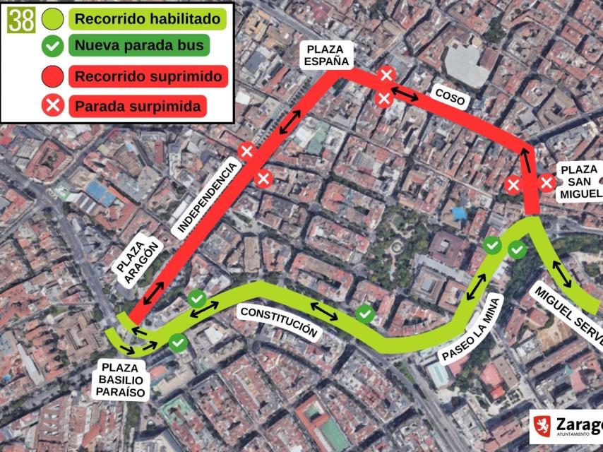 Nuevo recorrido de la línea 38.